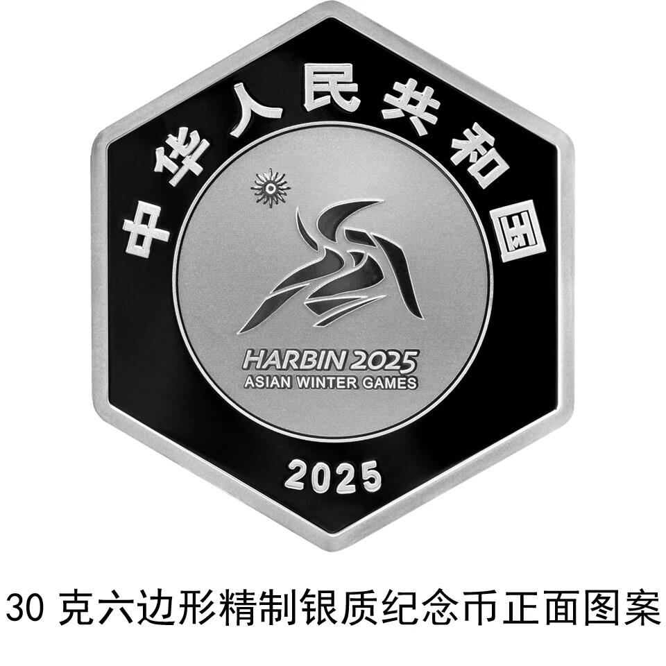 2025年被寄予厚望的纪念币之亚冬会六边形彩色银币