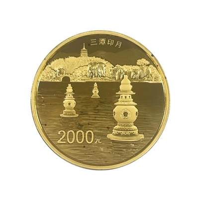 中国金币总公司周五例行拍卖｜世界遗产：杭州西湖5盎司圆形金币一枚