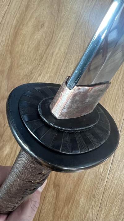 昭和十八年.上作刀工天津正清作海军97.大颗粒鱼皮 