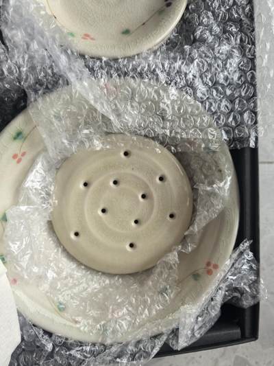 日本冰裂釉纹彩碟套装