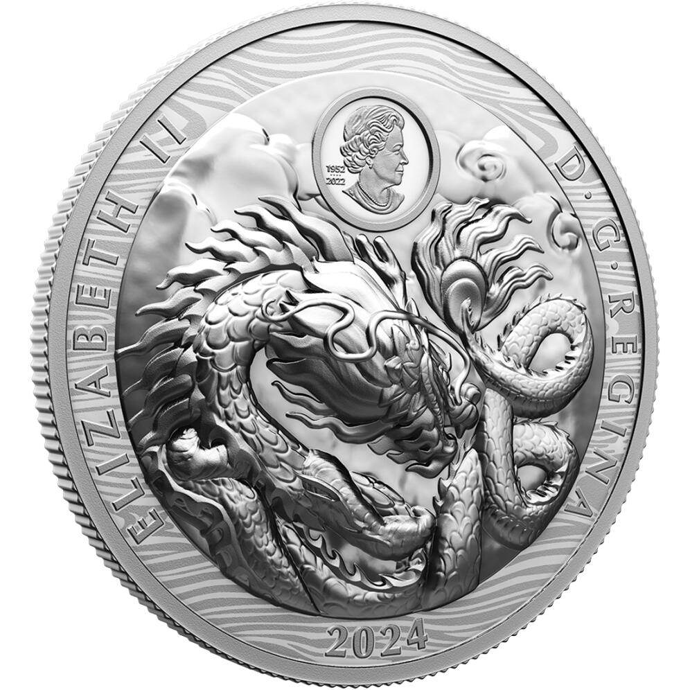 2024甲辰龙年加拿大版龙银币