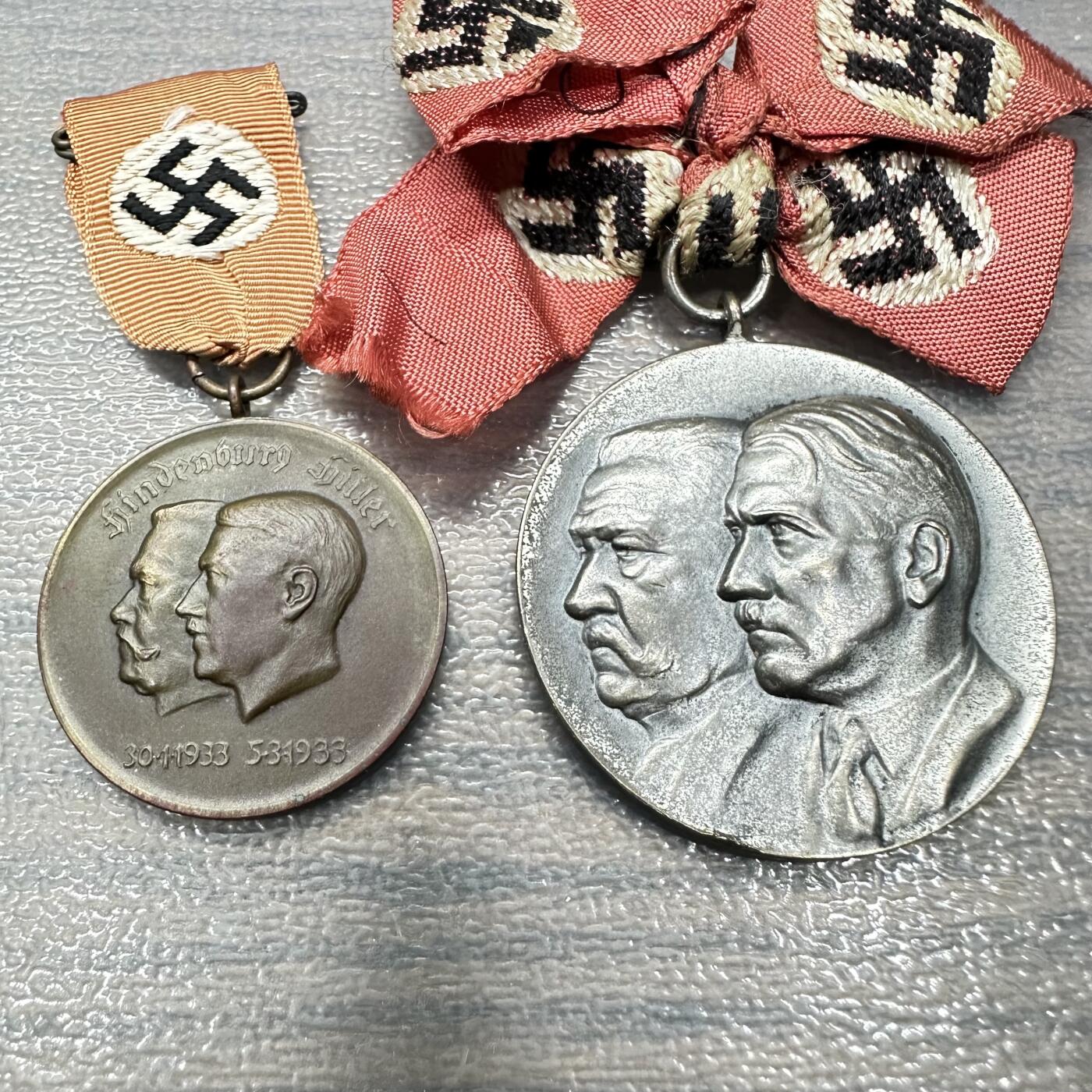 1933年德国兴登堡奖章权力交接执政纪念章铜章镀银
