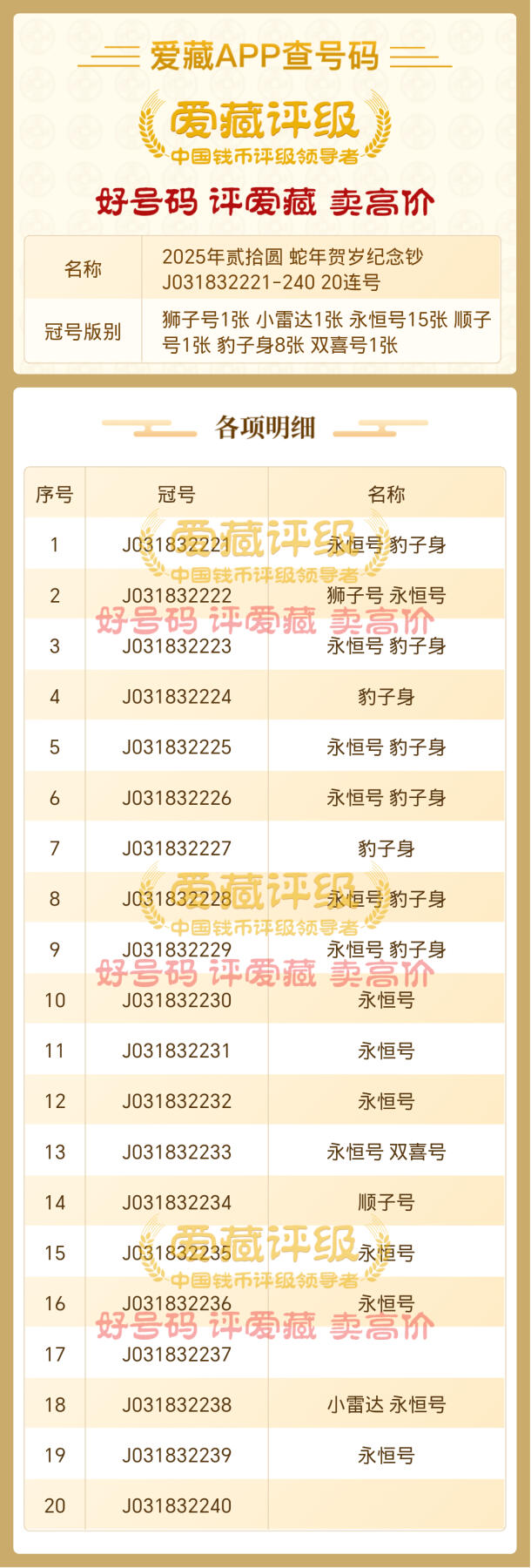 无47蛇钞标二十 狮子、豹子、顺子、雷达、双喜等