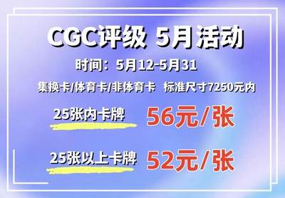 【稀奇送评】CGC卡牌评级5月活动来了！