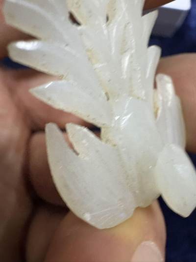 老和田玉凤凰，当时清代头饰上镶嵌件，件手工雕刻，玉质洁白温群，全品无任何瑕疵 ，讨喜的题材讨喜的个头