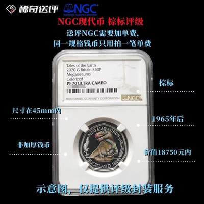 【稀奇送评】【NGC棕标】1965年后 现代币单枚评级费  标准尺寸45mm
