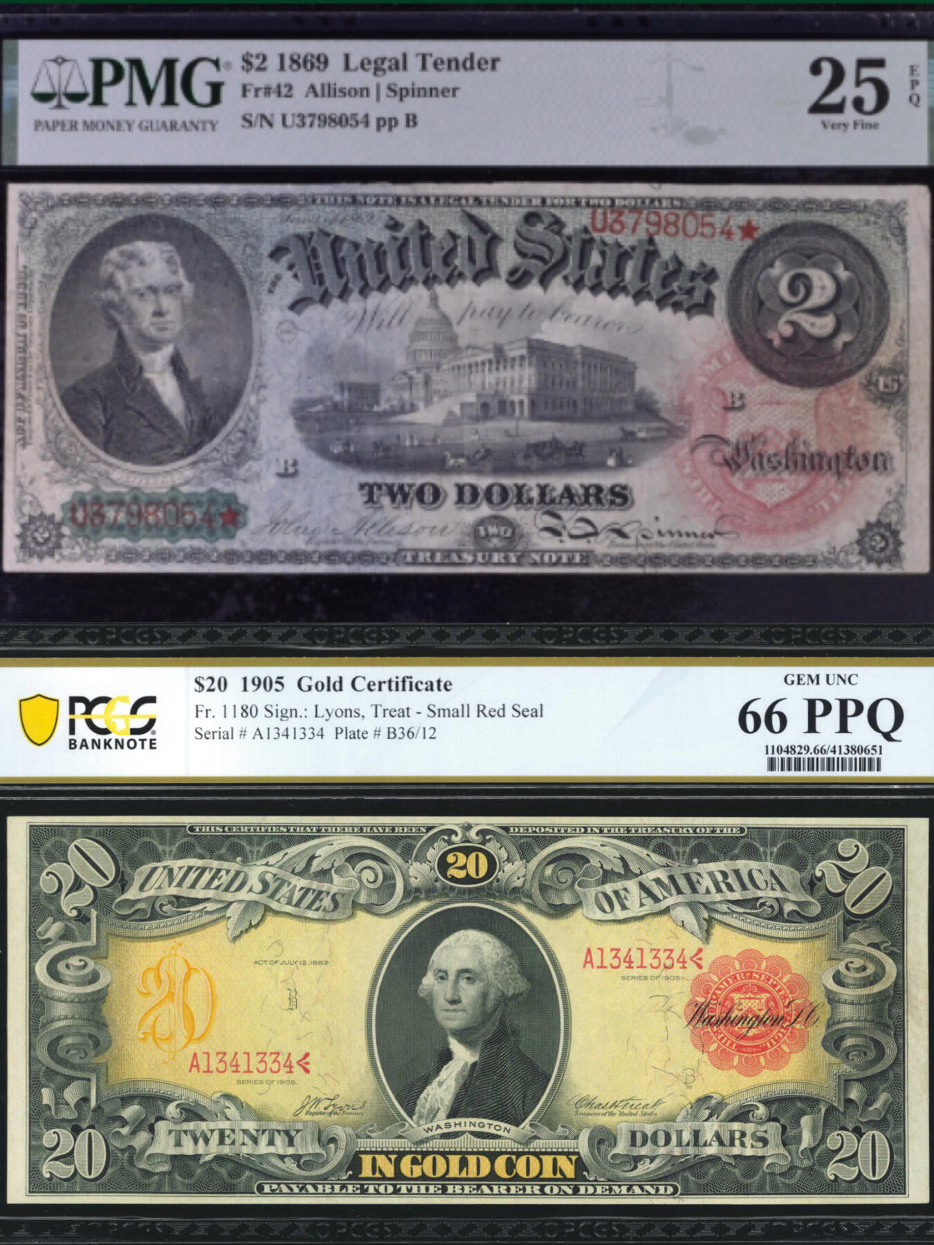   美元发行史上唯一的“金虹券”PK“ 彩虹券”