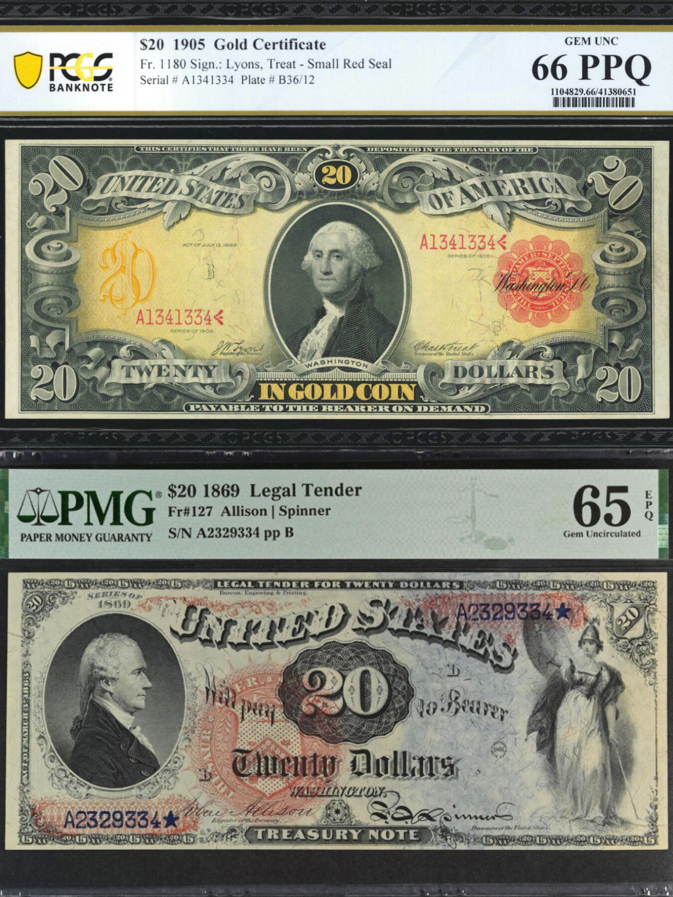   美元发行史上唯一的“金虹券”PK“ 彩虹券”