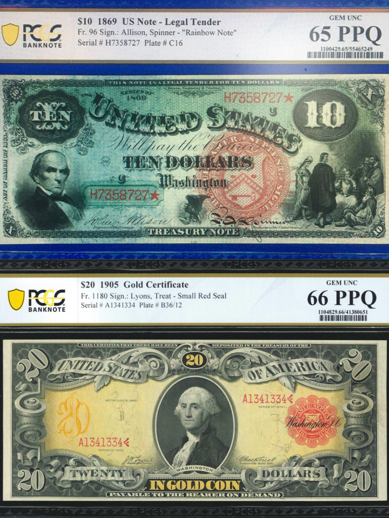   美元发行史上唯一的“金虹券”PK“ 彩虹券”