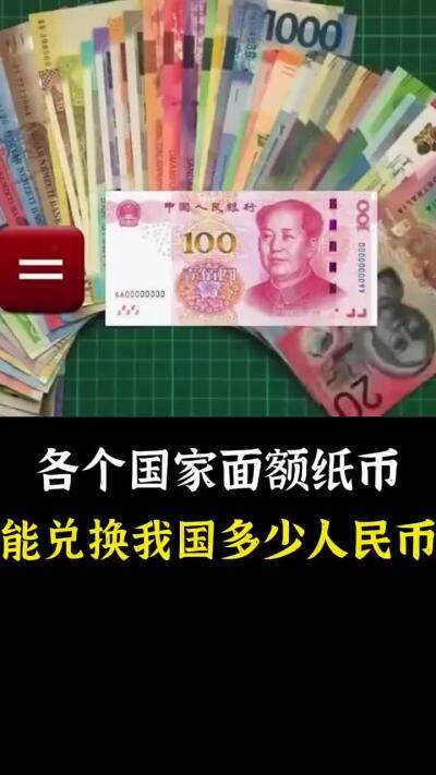 各个国家最大面额纸币能兑换我国多少人民币？