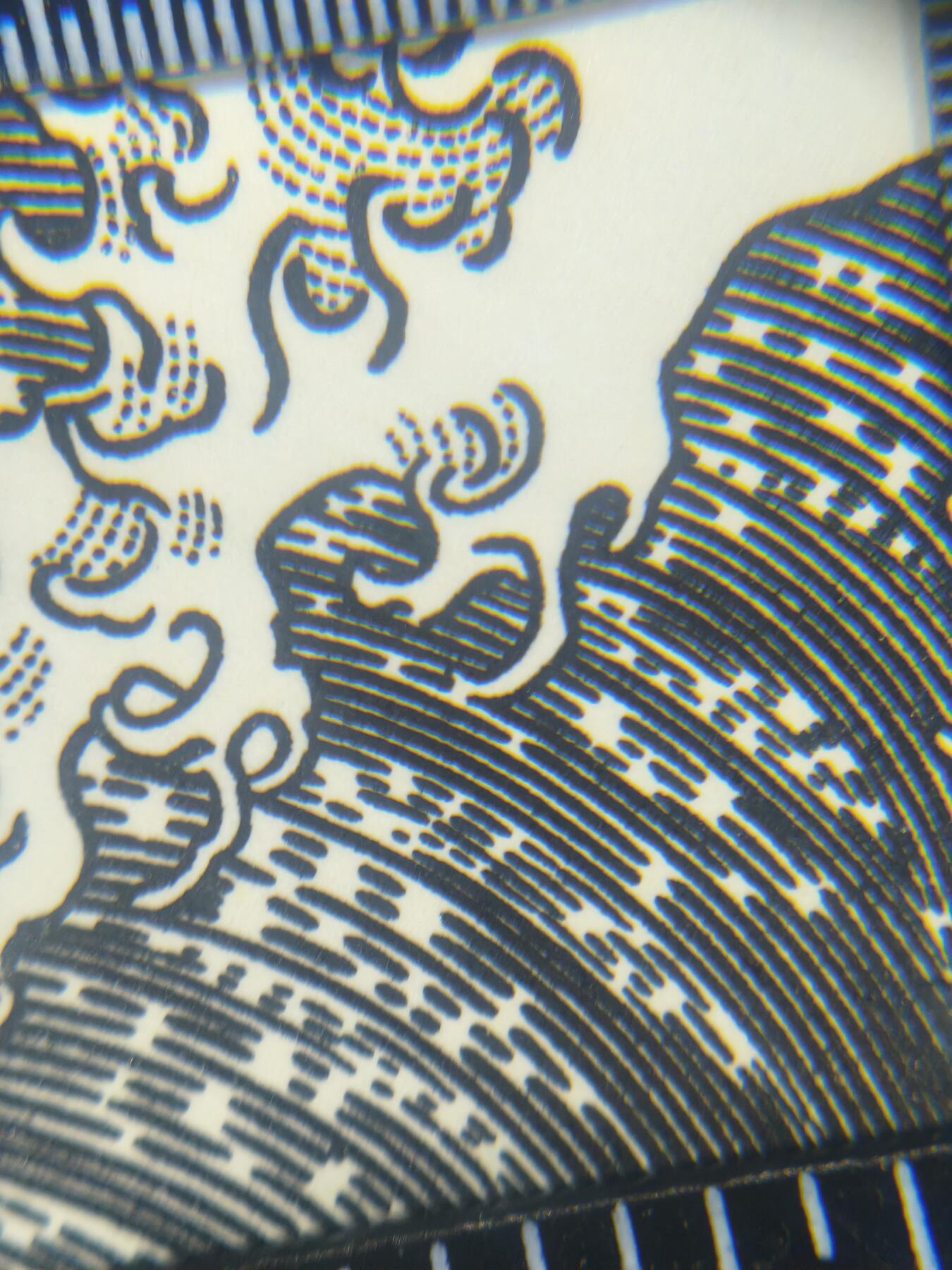 神奈川冲浪里凹版画