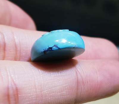 原矿高瓷蓝松石寿字戒面男女款，可代镶嵌，纯天然无优化，瓷度高，实物实拍。