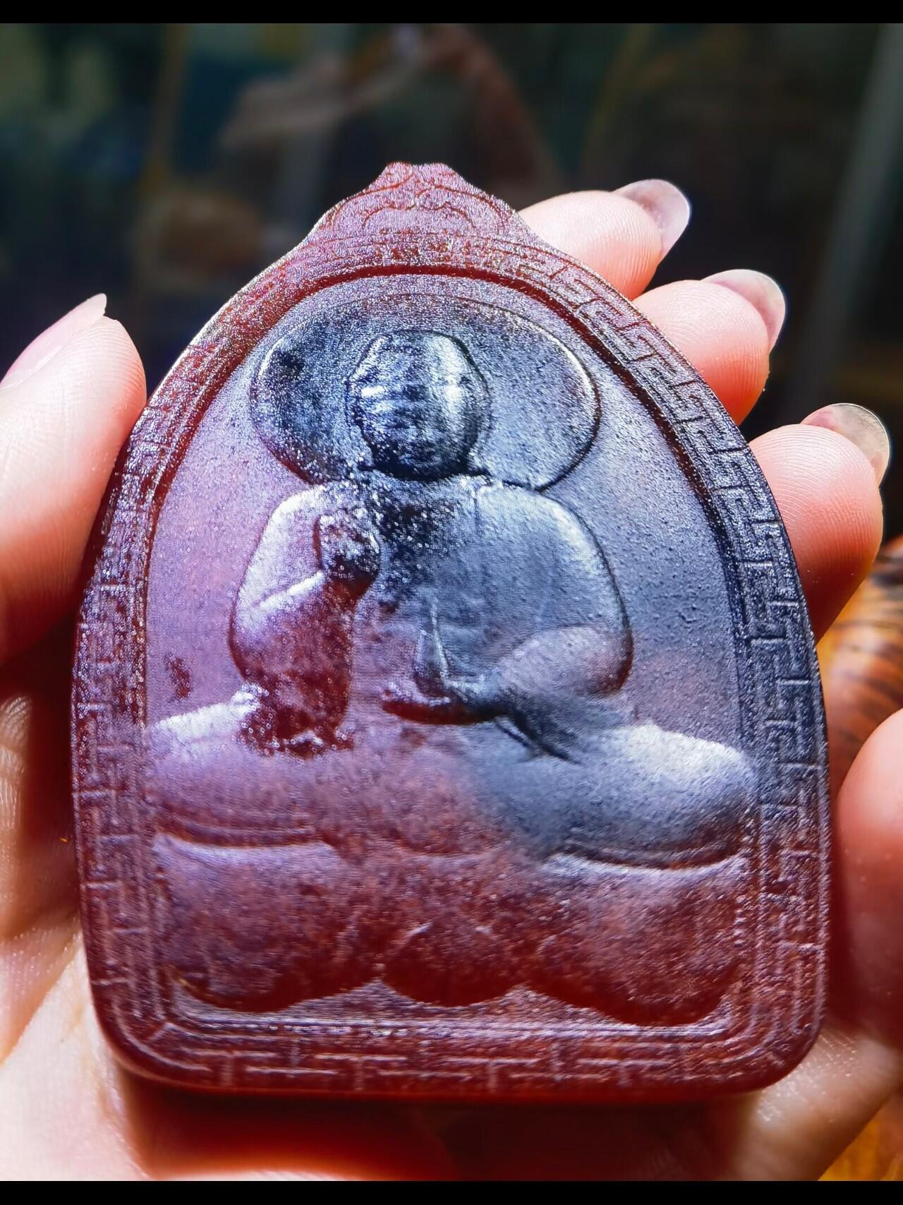 红黑料双面观音牌吊坠挂件男款，黑红料，尺寸:69mm*50mm*12mm