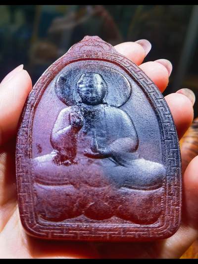 红黑料双面观音牌吊坠挂件男款，黑红料，尺寸:69mm*50mm*12mm