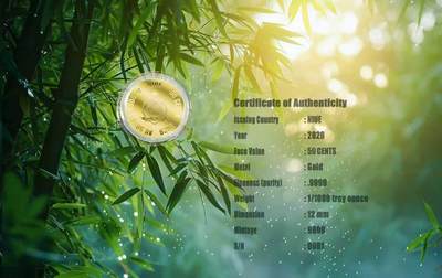 【新品】纽埃熊猫小金币卡币