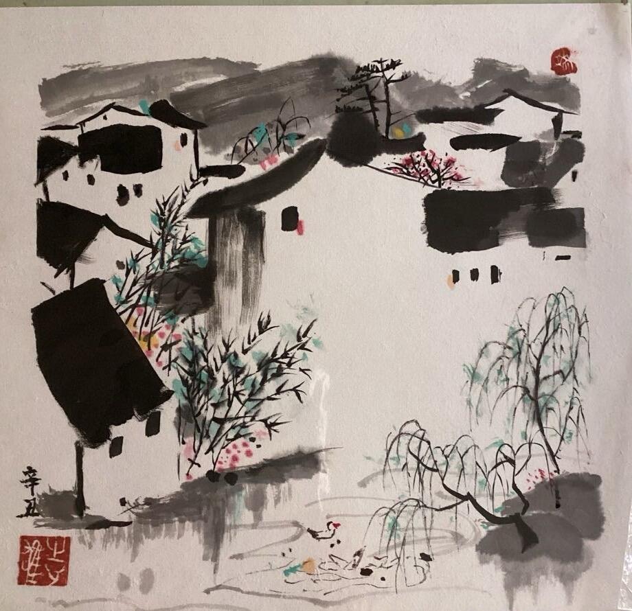 我的中国水墨画作品之一