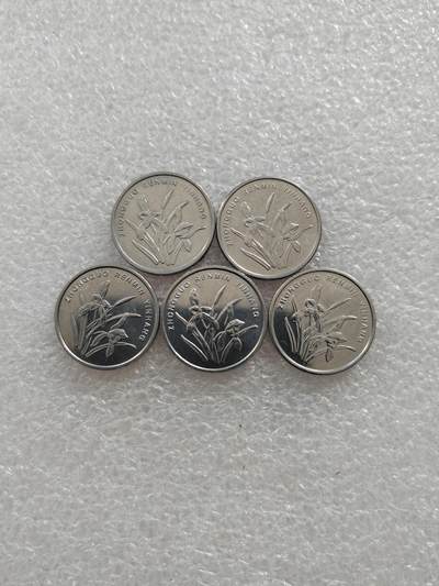 钢兰花一角硬币是第五套人民币中的一种流通硬币，材质为不锈钢，质感偏灰，比早期铝合金版本更坚硬 。自2