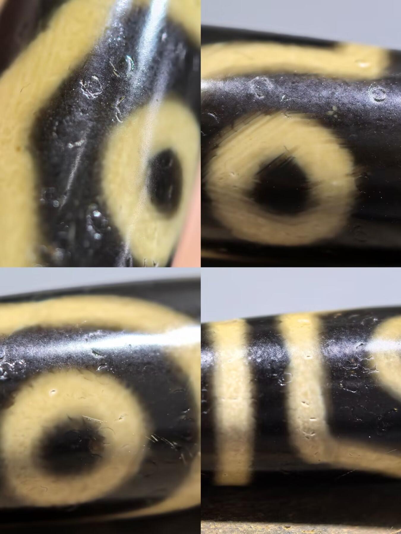 三眼财神天珠项链锁骨链吊坠挂件男女款，胎脂温润，包浆浑厚。
尺寸:4.8*1.3cm
​