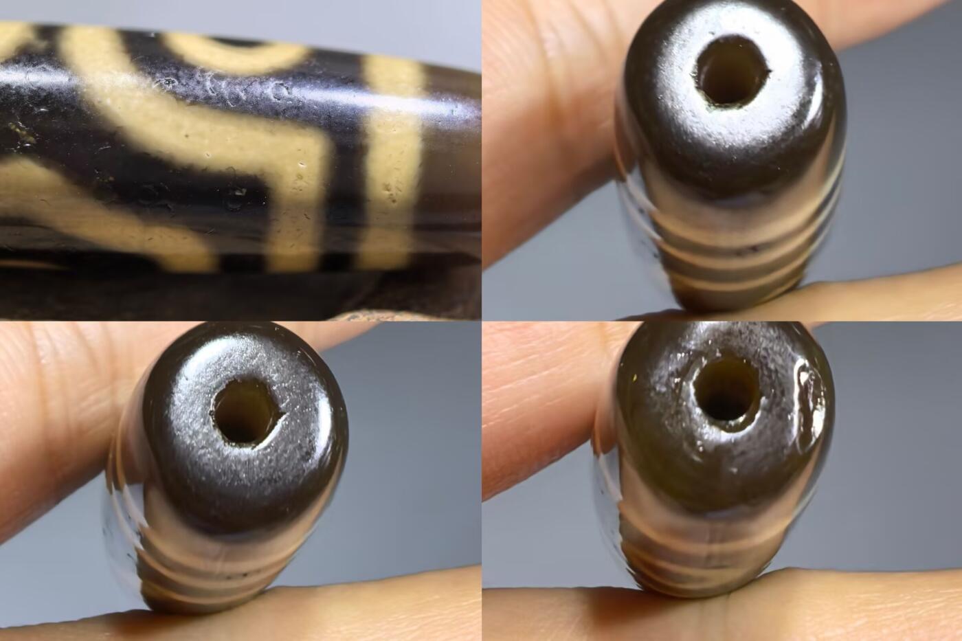 三眼财神天珠项链锁骨链吊坠挂件男女款，胎脂温润，包浆浑厚。
尺寸:4.8*1.3cm
​