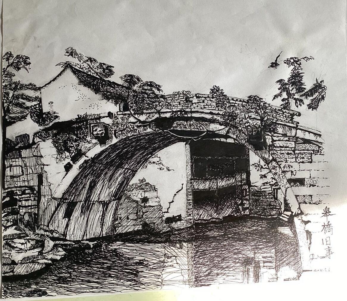 钢笔画作品之一