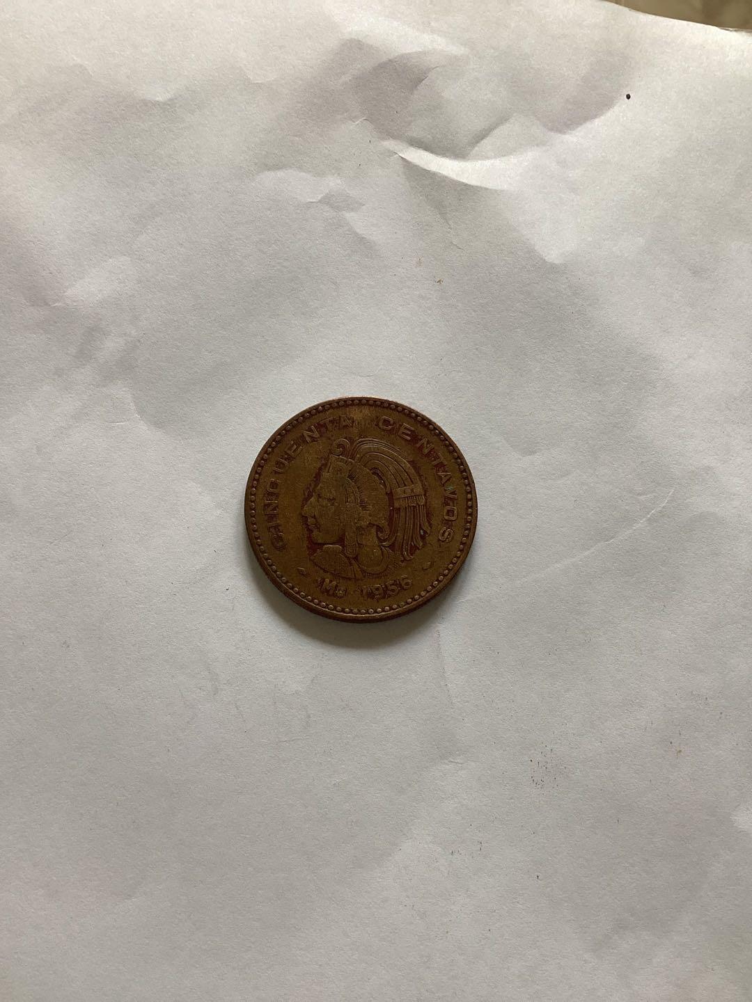 墨西哥1956年50分铜币