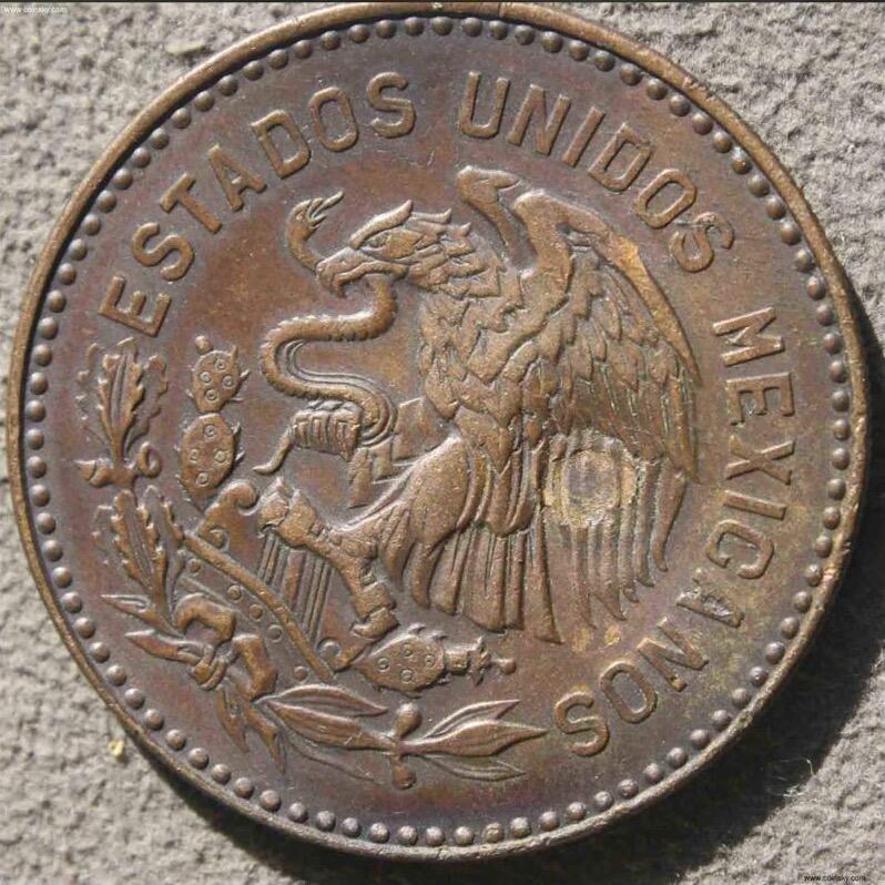 墨西哥1956年50分铜币