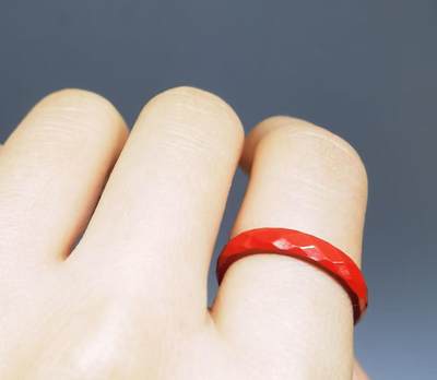 原矿朱砂帝王砂钻石面戒圈戒指女款内径13cm