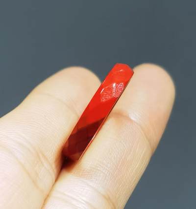 原矿朱砂帝王砂钻石面戒圈戒指女款内径13cm