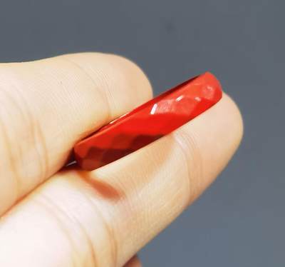 原矿朱砂帝王砂钻石面戒圈戒指女款内径13cm