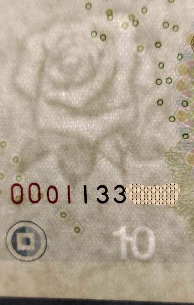 2005年十元白水印横杠