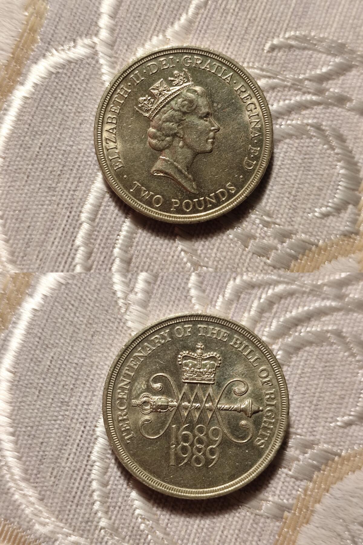 英国2英镑 纪念****法案300周年