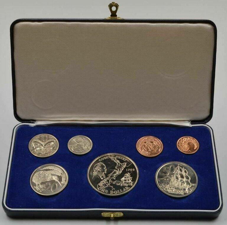 新西兰1969年发行詹姆斯•库克船长发现新西兰200周年纪念币