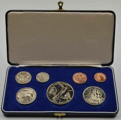 新西兰1969年发行詹姆斯•库克船长发现新西兰200周年纪念币