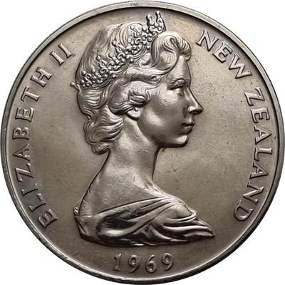 新西兰1969年发行詹姆斯•库克船长发现新西兰200周年纪念币