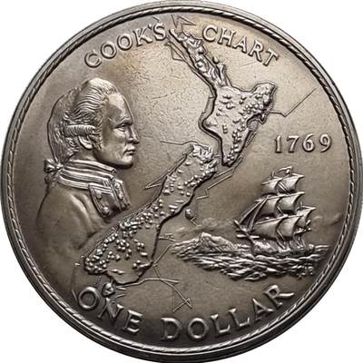 新西兰1969年发行詹姆斯•库克船长发现新西兰200周年纪念币