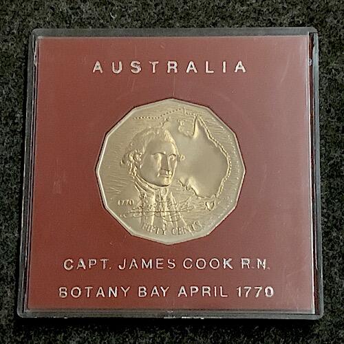 澳大利亚1970年纪念詹姆斯•库克船长发现澳洲50分纪念币