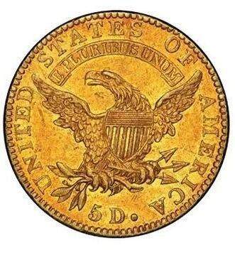 世界十大天价钱币之1822年美国半鹰金币