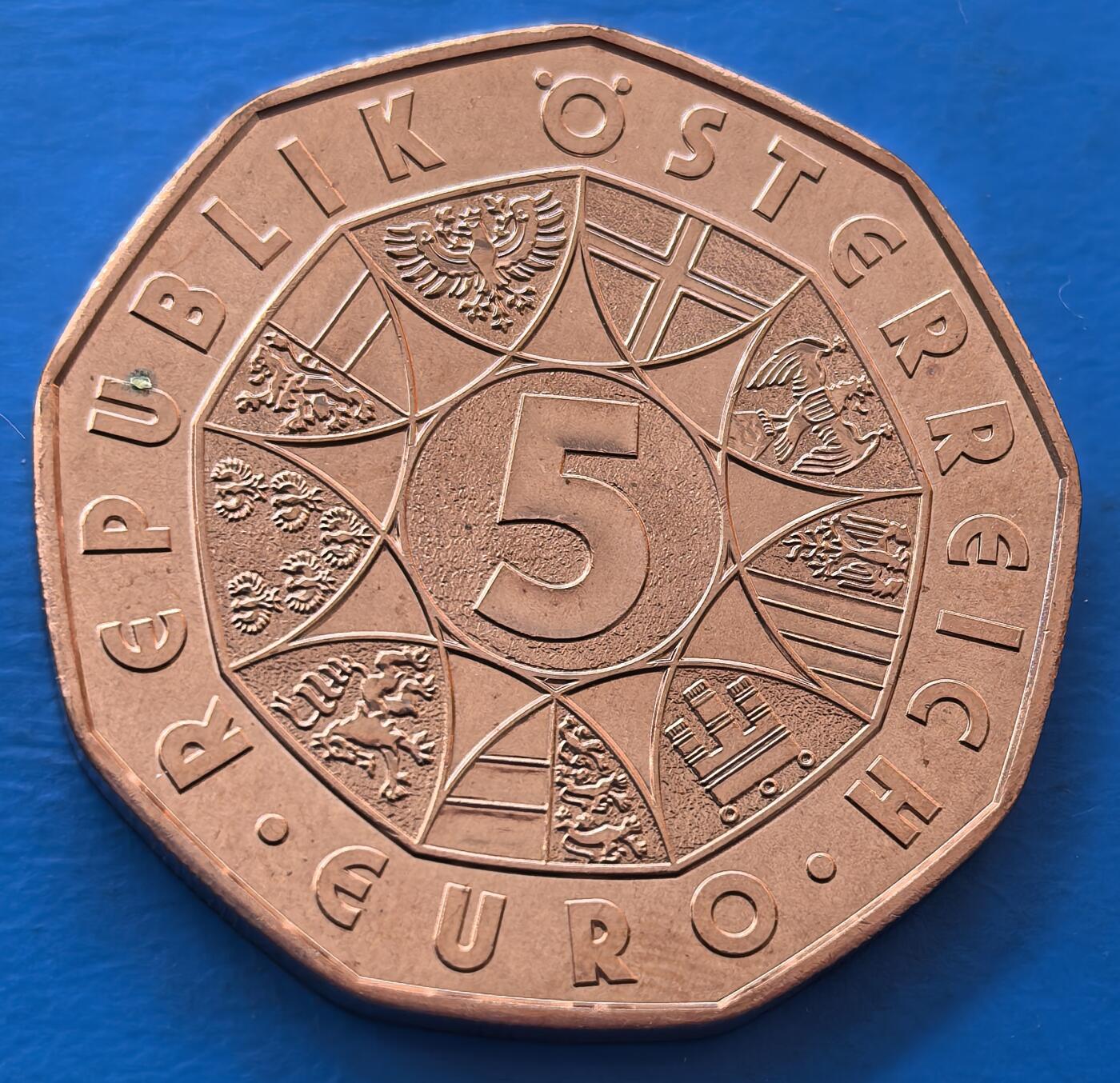 奥地利大天使5欧纪念币