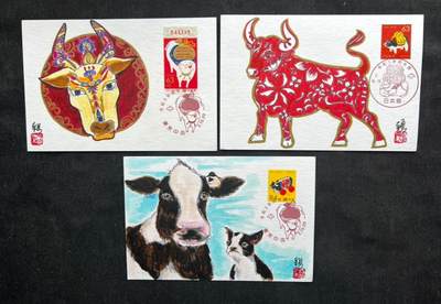 【手绘极限年】日本邮票生肖牛～