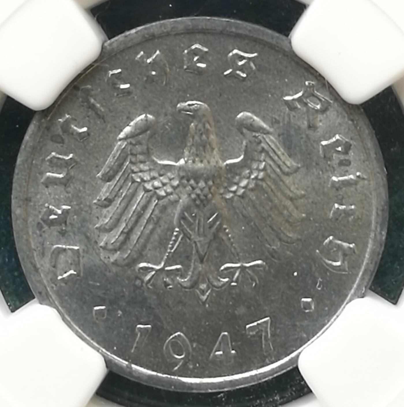 帝国的黄昏 拔毛鹰 1 5 10芬尼 盟军占领期间 锌币