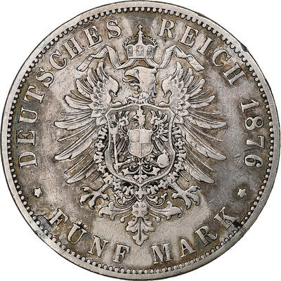 1876年普鲁士5马克银币