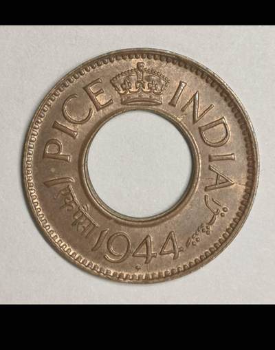 英属印度的中孔机制币