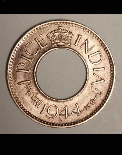 英属印度的中孔机制币