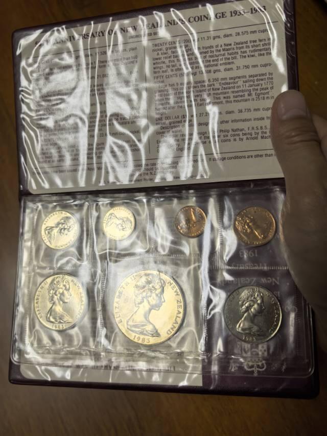 冲积分-新西兰50周年纪念币套币