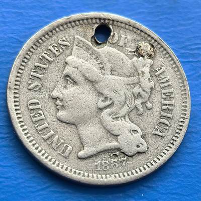 美国少见1867年3分