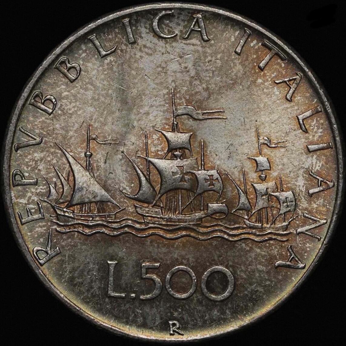 意大利帆船少女500里拉银币交流学习贴