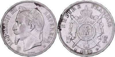 法兰西第二帝国银币五法郎