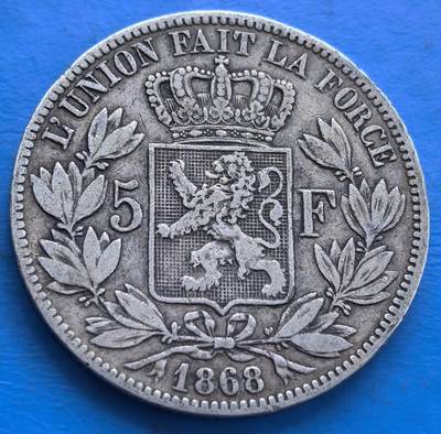 比利时1868年5法郎大银币