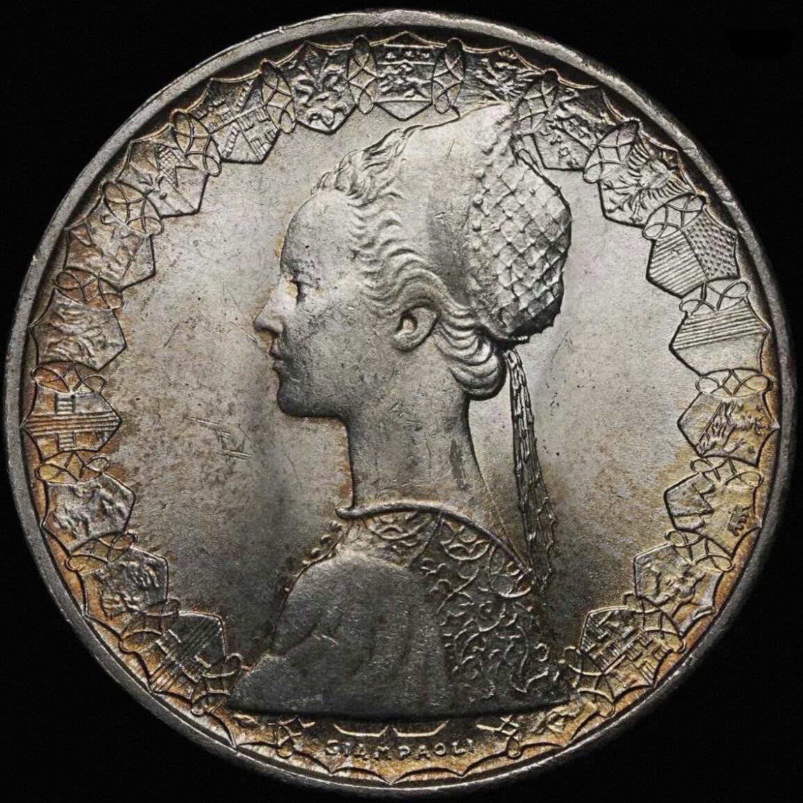 意大利帆船少女500里拉银币交流学习贴