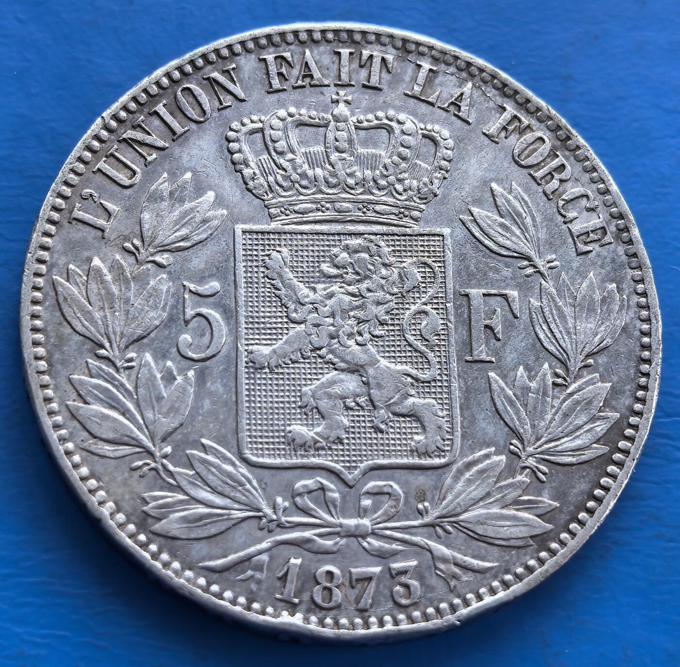比利时1873年5法郎大银币